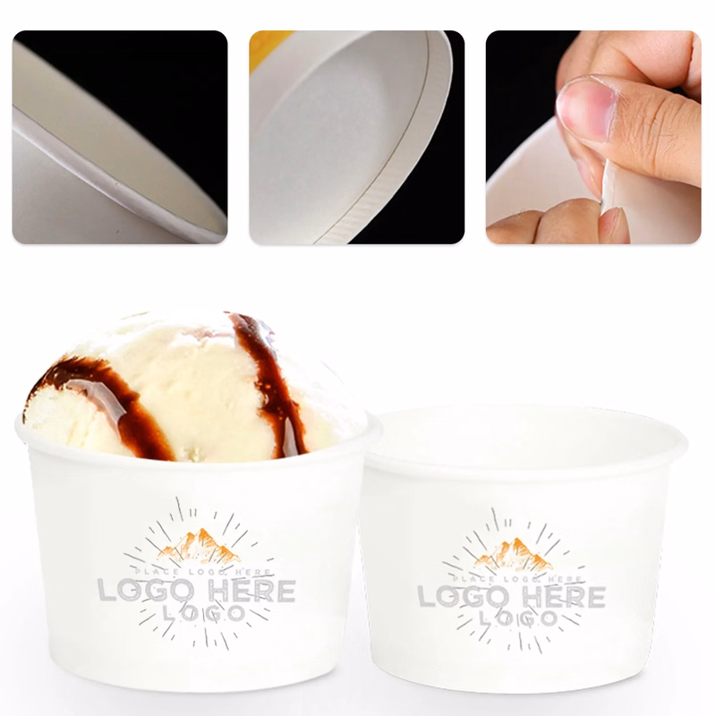 8oz Ice Cream Paper Cup With Lid