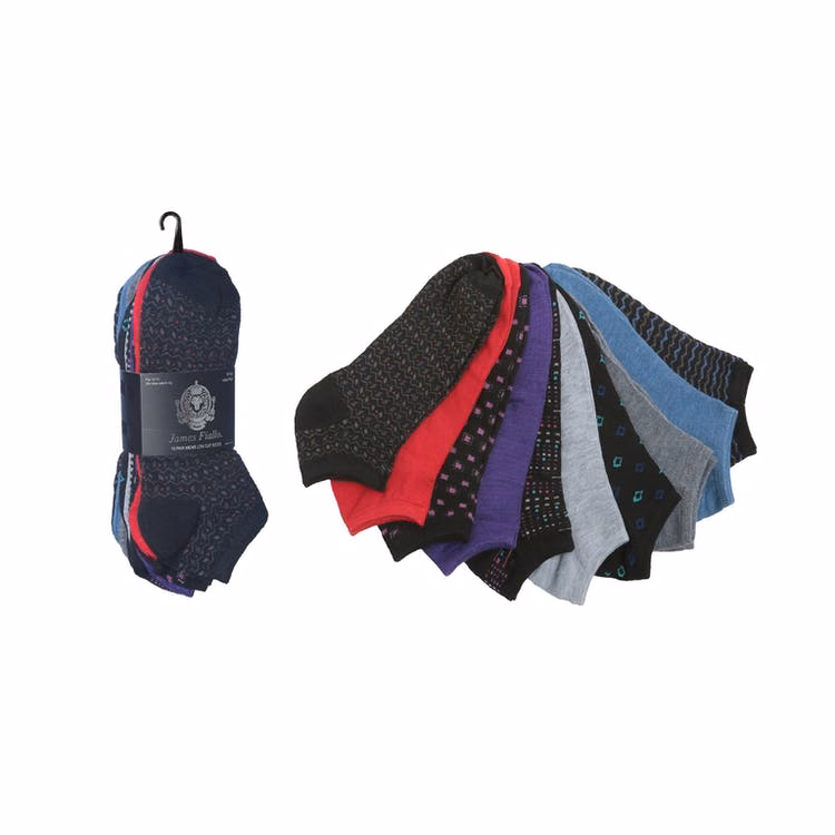 Men's Low-Cut Socks - Assorted Print Size 10-13 10 Pack