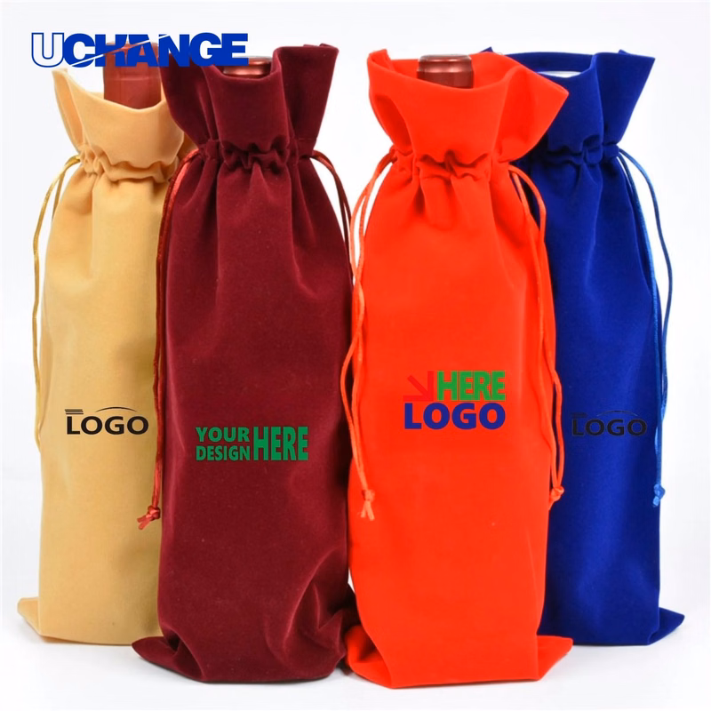 Velvet Wine Tote Gift Bag