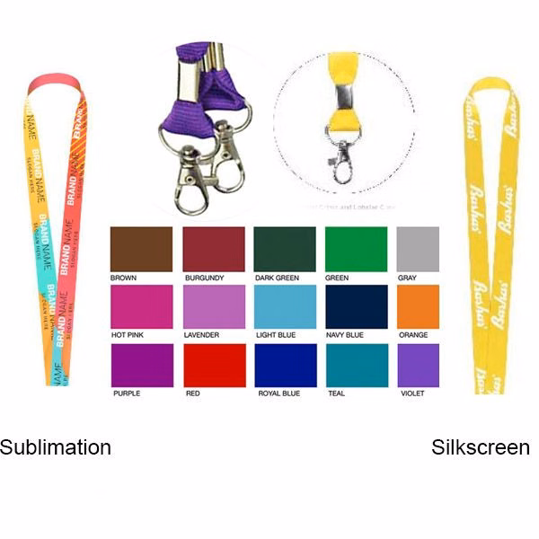 3/4" Polyester Lanyard W/ Lobster Claw & Metal Crimp (Sublimation)