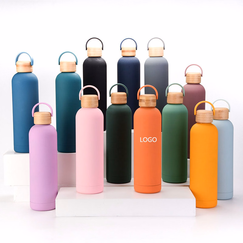 33 OZ Stainless Steel Sports Bottle / Bamboo Lid And Handlings