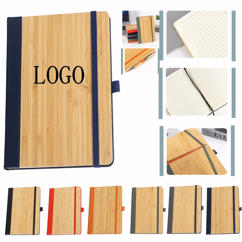 100Sheets A5 Lined Journal Notebook With Bamboo Cover
