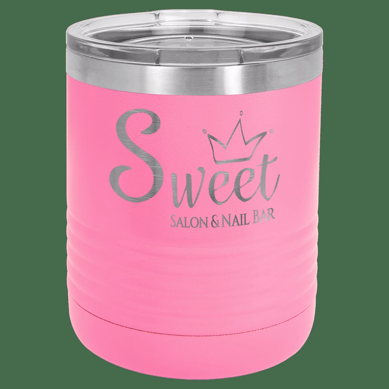 Polar Camel 10 oz. Pink Vacuum Insulated Ringneck Tumbler with Clear Lid