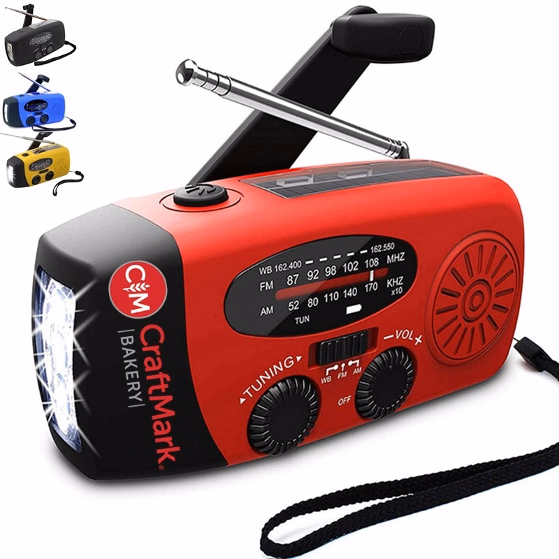 Solar Hand Crank Weather Radio Flashlight