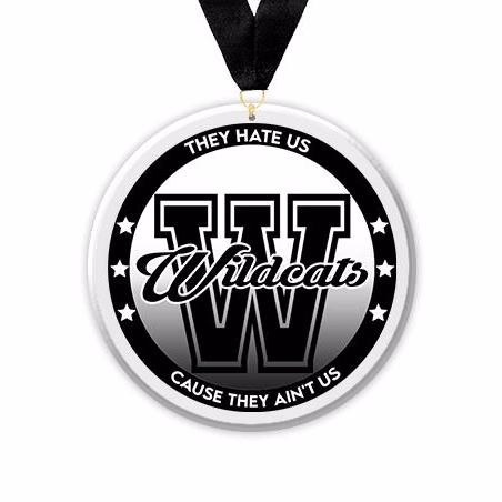 Acrylic Circle Medallions: Wildcats 3" Size, .25"