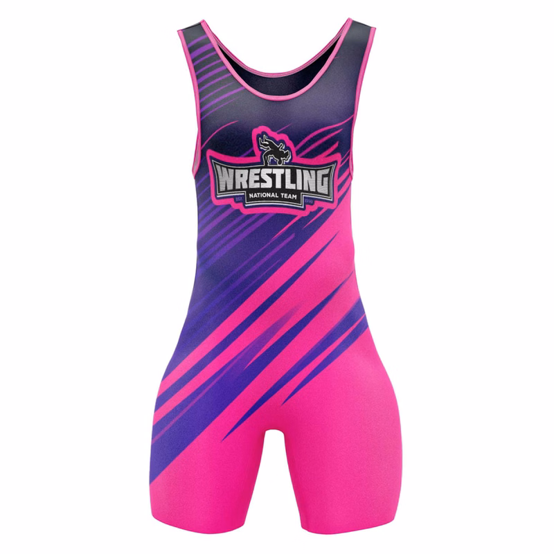Custom Women's Full Sublimation Wrestling Singlet