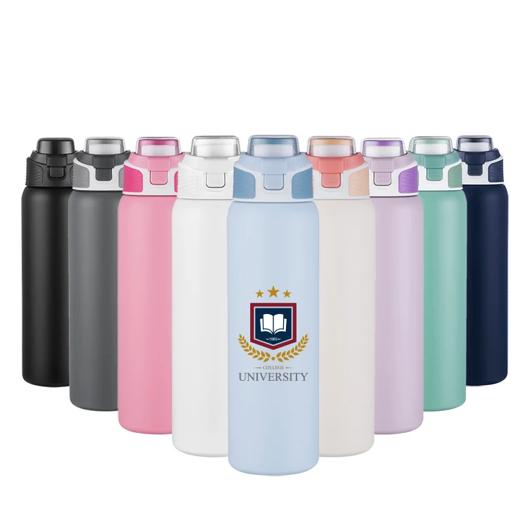 28oz. Vacuum Insulated Stainless Steel Water Bottle with Handle Lid 1