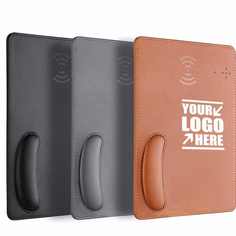 Pu Leather 10W Wireless Charging Mouse Pad For Phone