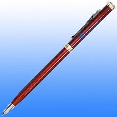 Burgundy - Slim Line Brass Pen with Chrome Trim
