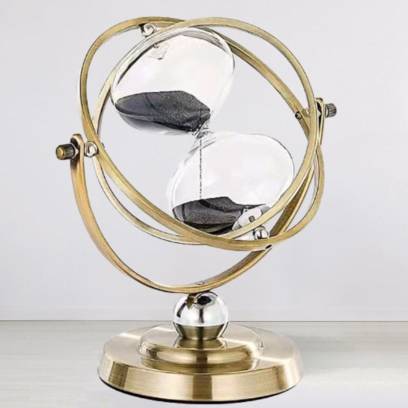 Brass Hourglass 60 Minute Vintage Metal Sand Timer