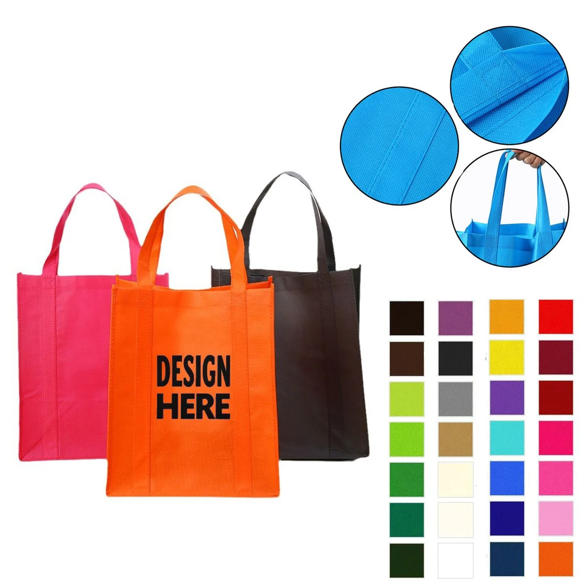 MOQ50 Oversized Nonwoven Fabric Market Tote 1