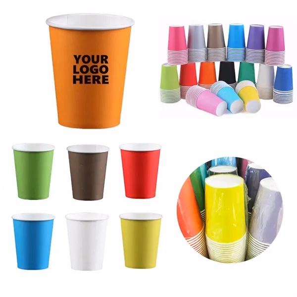 Custom 9 oz Disposable Paper Cups 3.54-inch Height — Full-Color Café & Office
