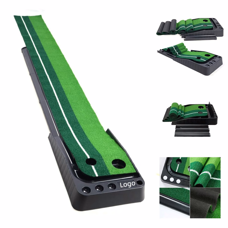 10Ft Premium Indoor Golf Swing and Putting Practice Mat with Realistic Turf For Home&Office