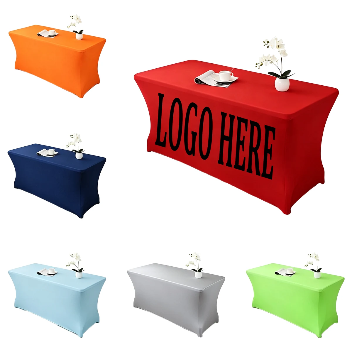 4"/6"/8" Stretch Tablecloth Washable Wrinkle Resistant Recular Cover 1