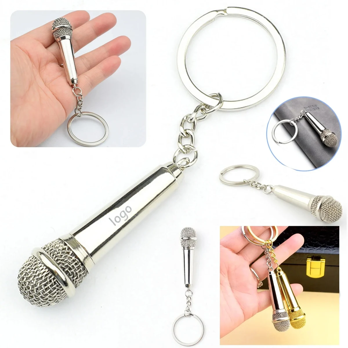 Metal Microphone Keychain 1