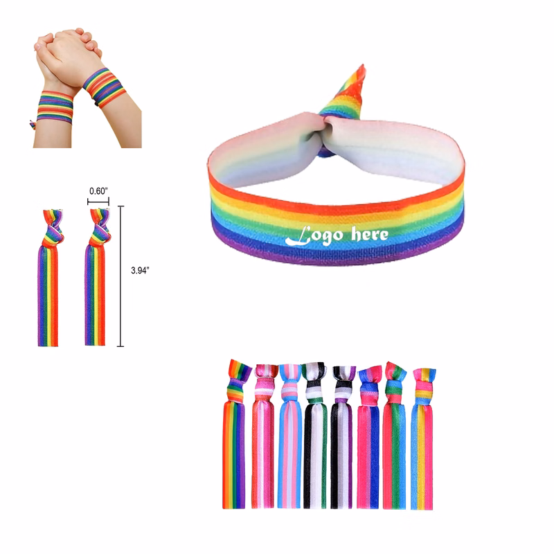 MOQ50 Rainbow Headband Elastic Bracelet WristBands