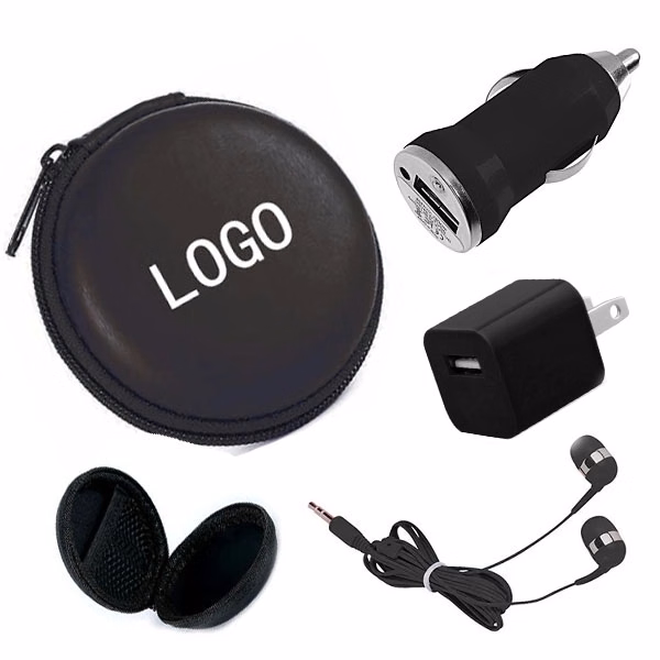 Travel Charging Kit with Earbuds