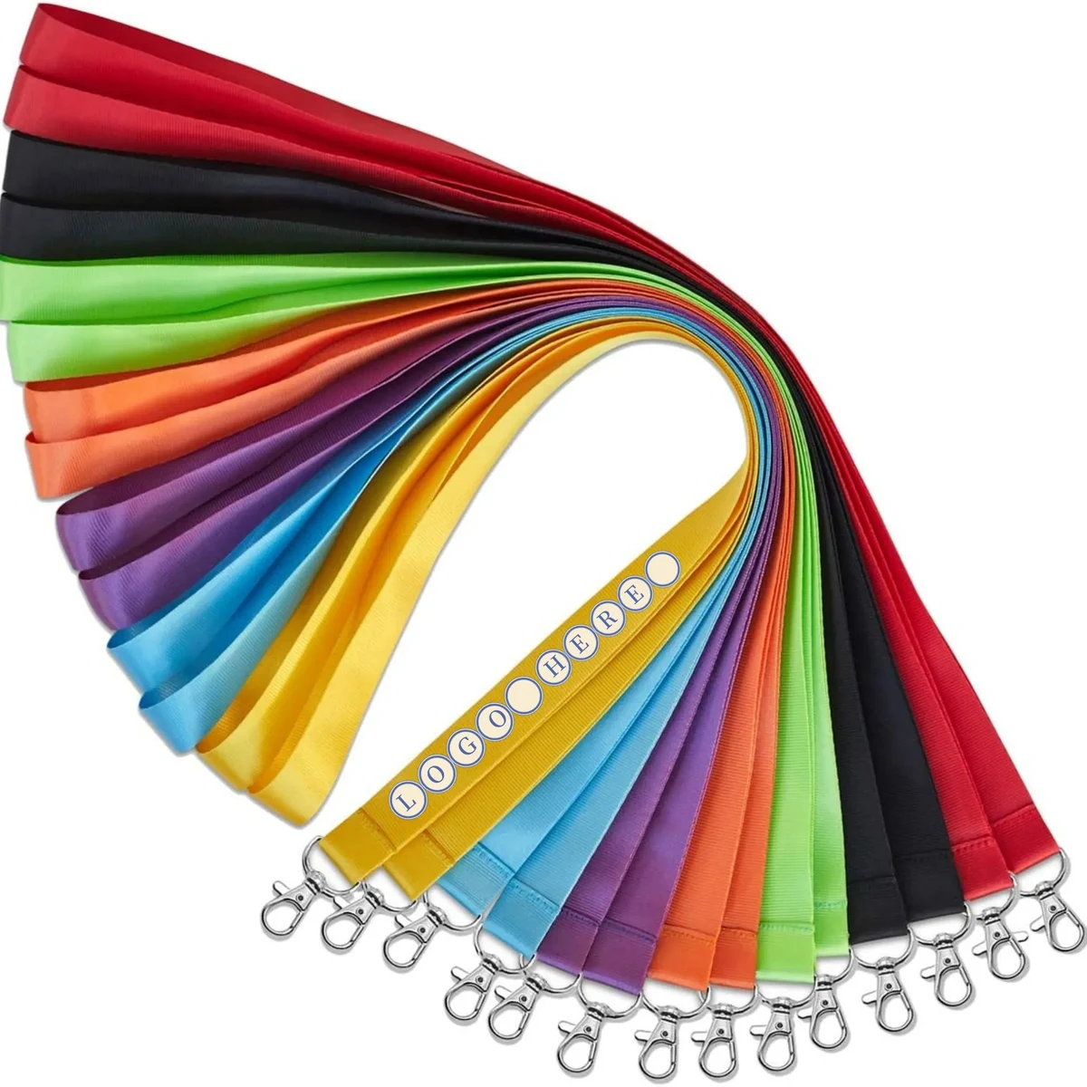 5/8'' Colorful Lanyard with Swivel Hook Clips 1