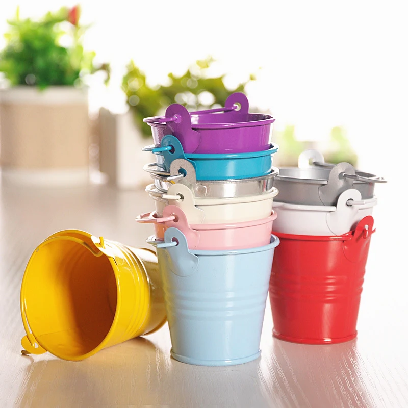 Mini Flower Planter Plant Pots Metal Pail Iron, promotional household item with logo imprint 1