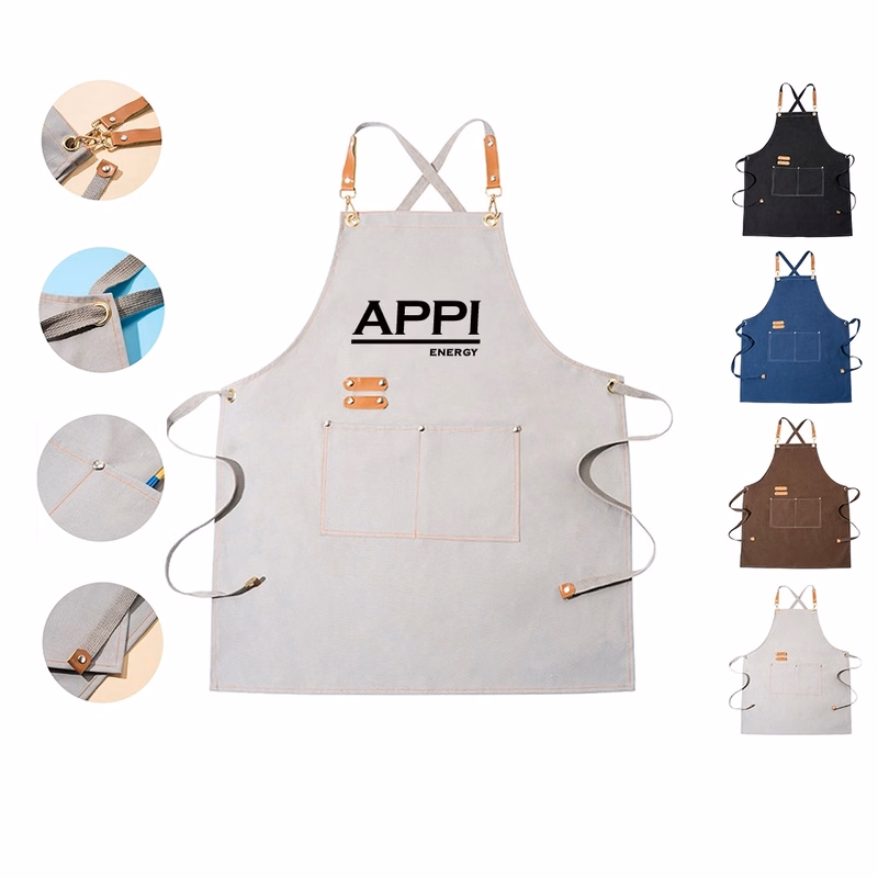 Cotton Canvas Bib Apron with Pocket