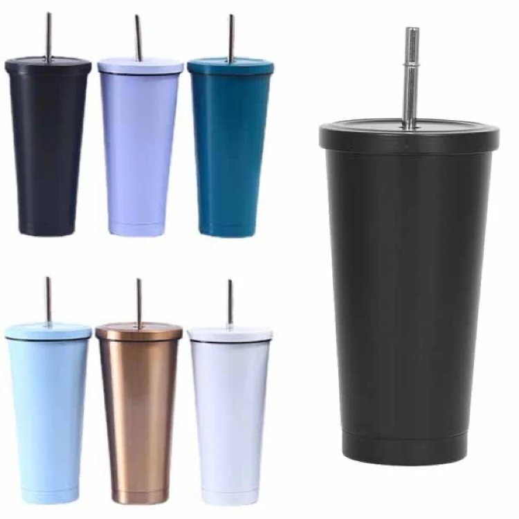 Stainless Steel Straw Thermos Cup 1