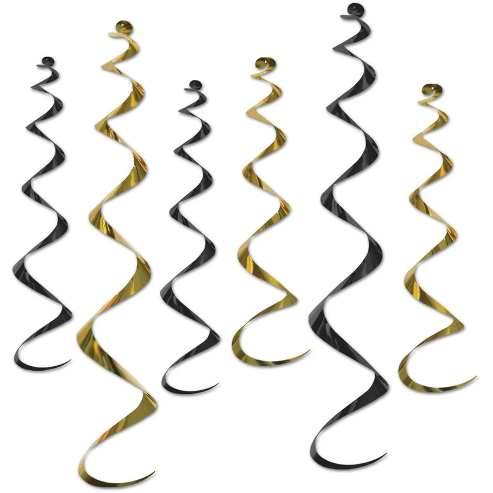 Black & Gold Whirls 24-36" 1