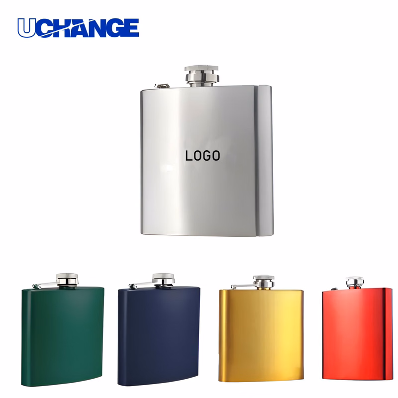 Stainless Steel Flat Wine Bottle Container