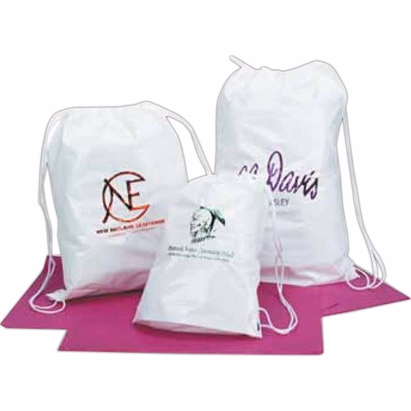 White Cotton Drawstring Backpack