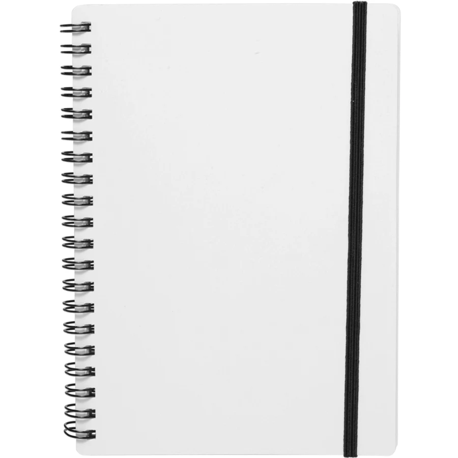 White Spiral Notebooks with Elastic Band 1