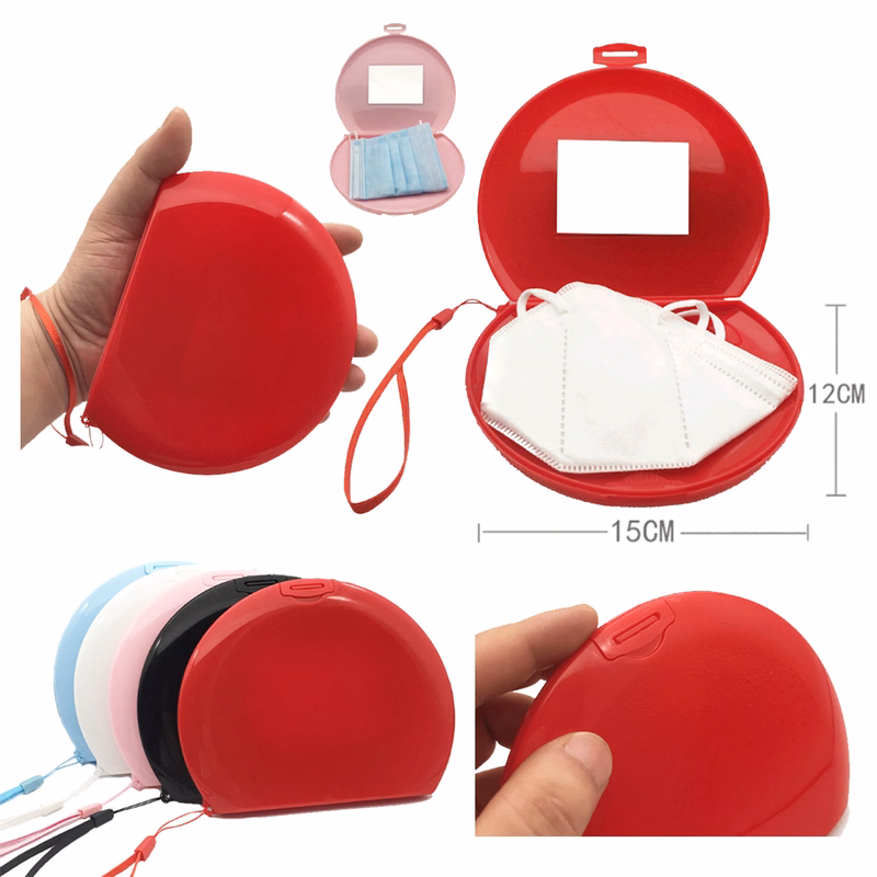 Portable Mask Storage Box With Mirror And Rope