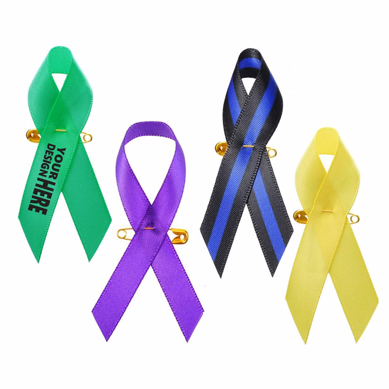 Personalized Memorial Ribbon Funeral Lapel Pin