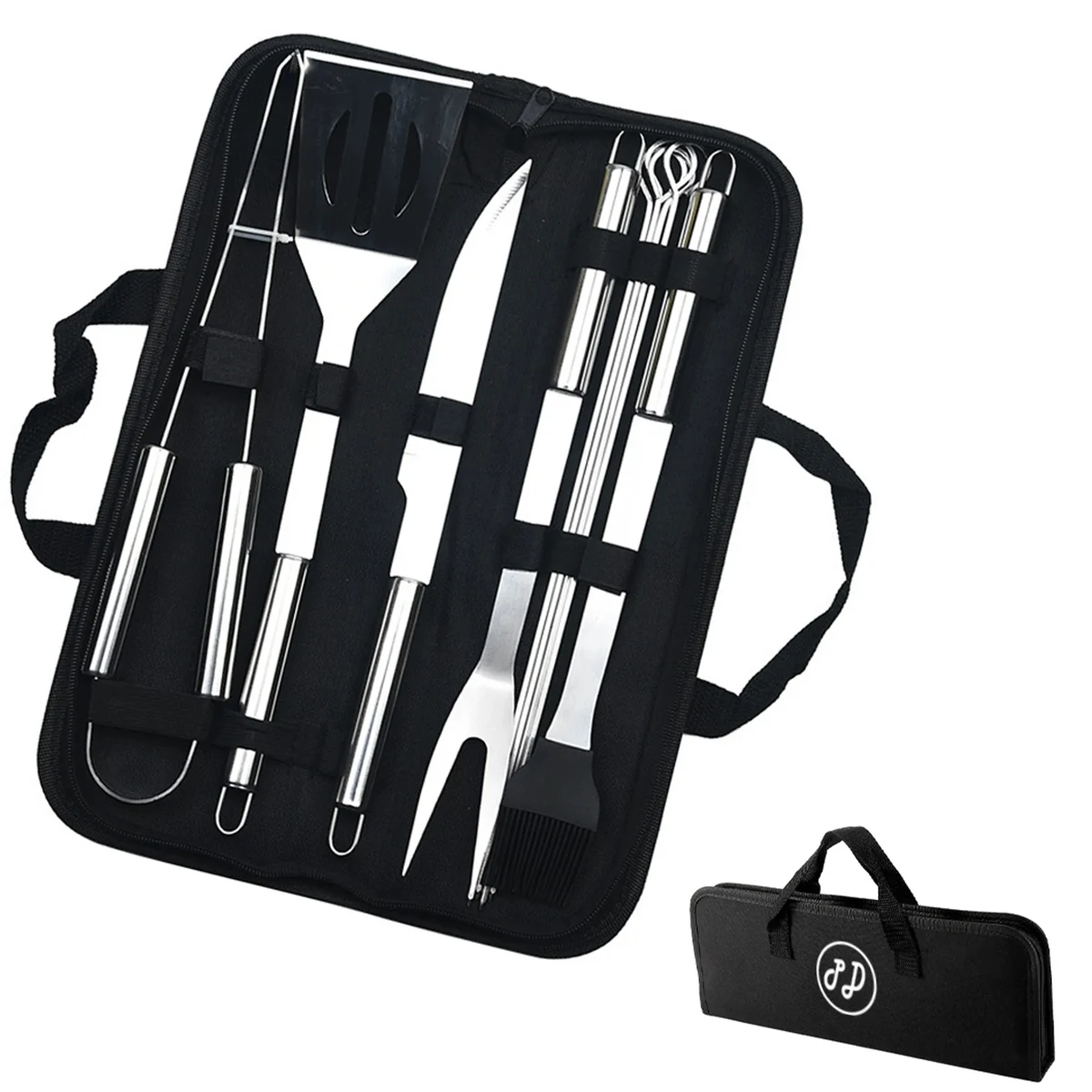 9 In1 Stainless Steel Barbeque Tool Set 1