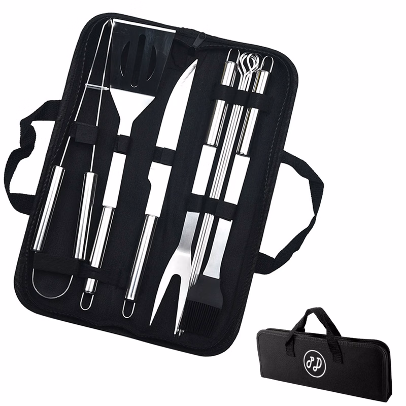9 In1 Stainless Steel Barbeque Tool Set