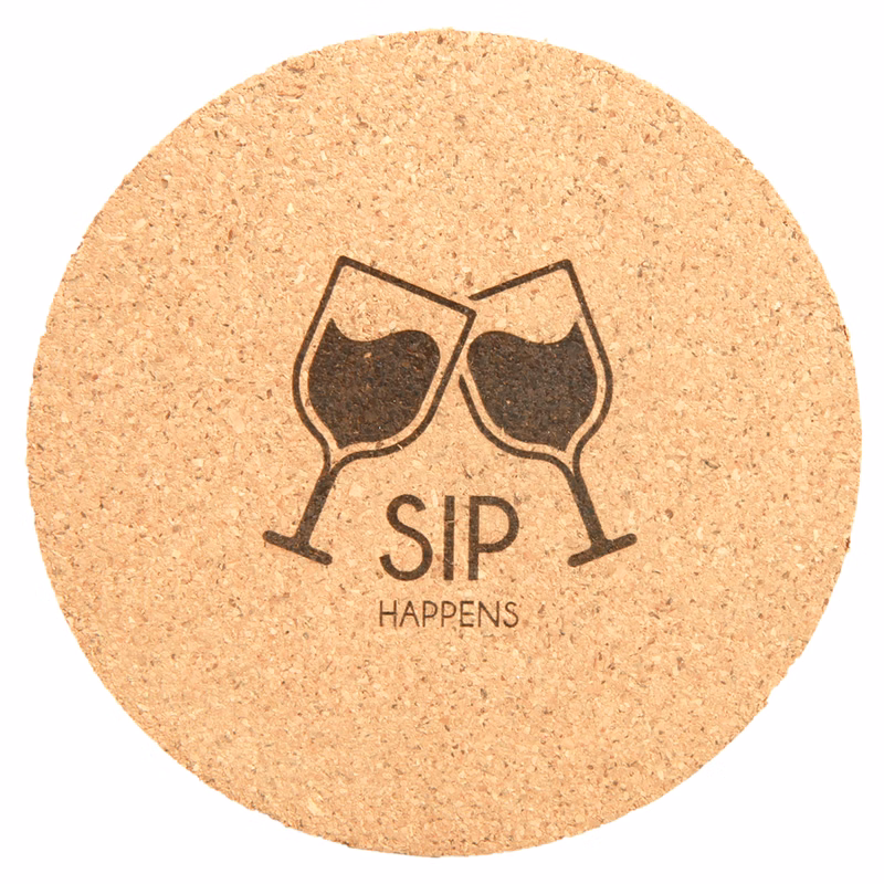 Round Natural Cork Coasters (4")