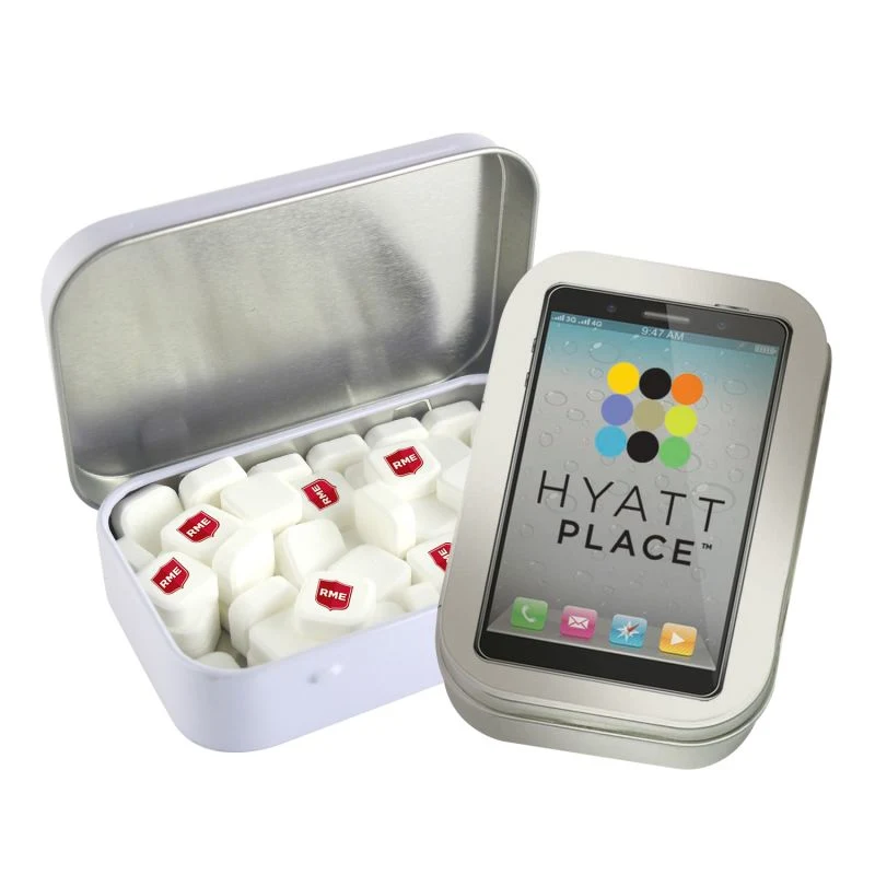 Rectangular Tin with Imprinted Square Mints 1