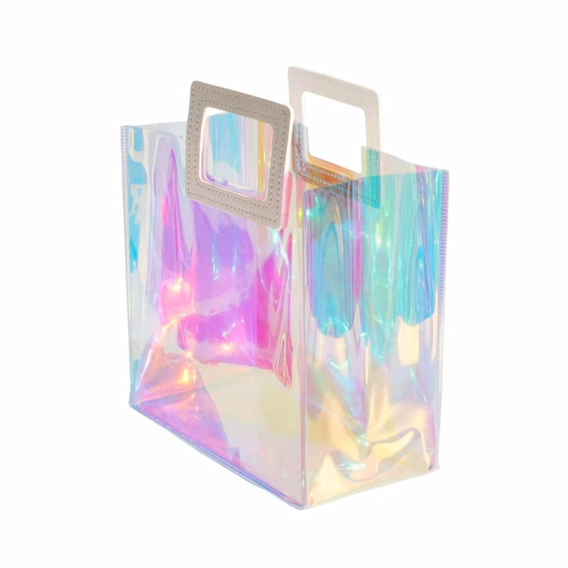 Iridescent Clear Holographic Tote Handbag