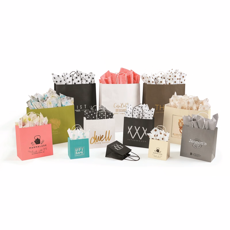 Midtown Turn Top Paper Shopping Bags (Hot Stamped)