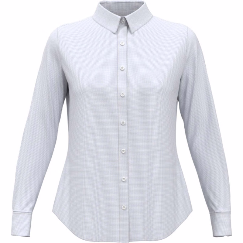 PERRY ELLIS® Mini Grid Woven Women's Dress Shirt with Custom Logo