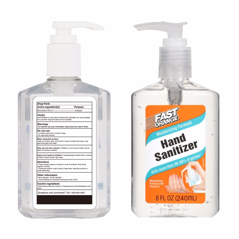 Hand Sanitizer Gel with Pump, 8 oz. - Printed