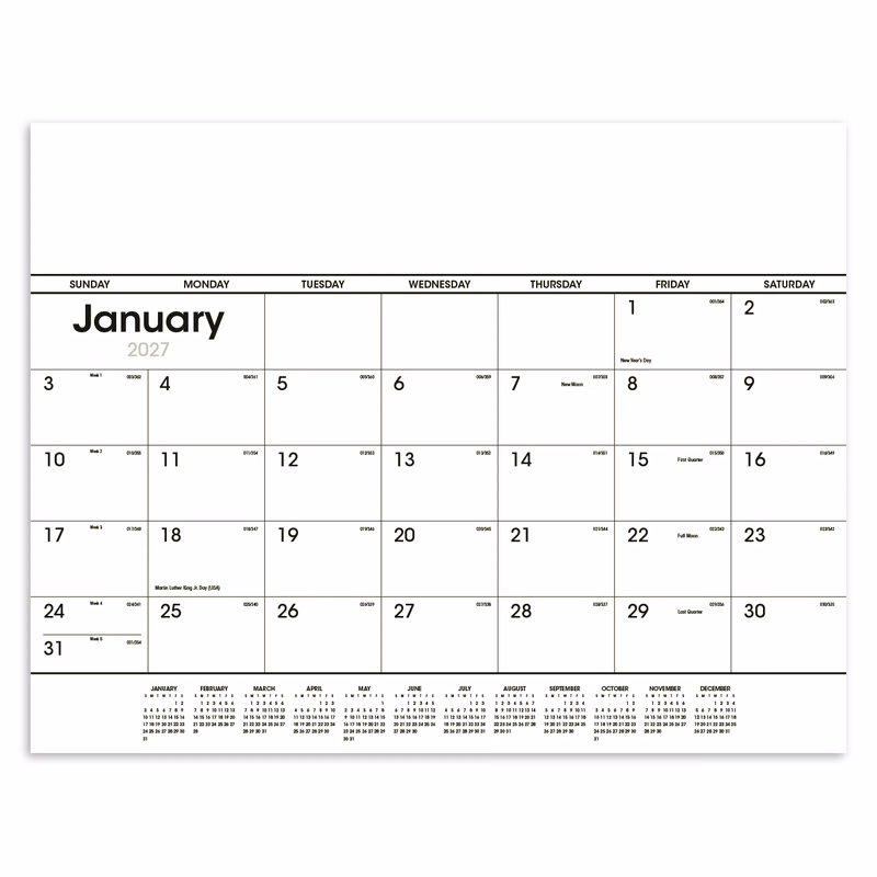 Triumph® Calendars Black & White Desk Pad