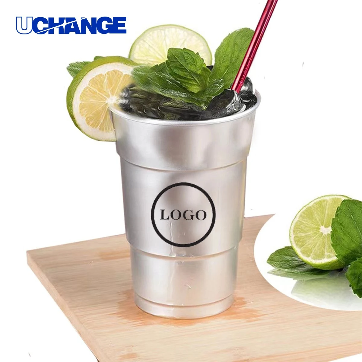 Recyclable Drinking Aluminum Cup Container (16oz) 1