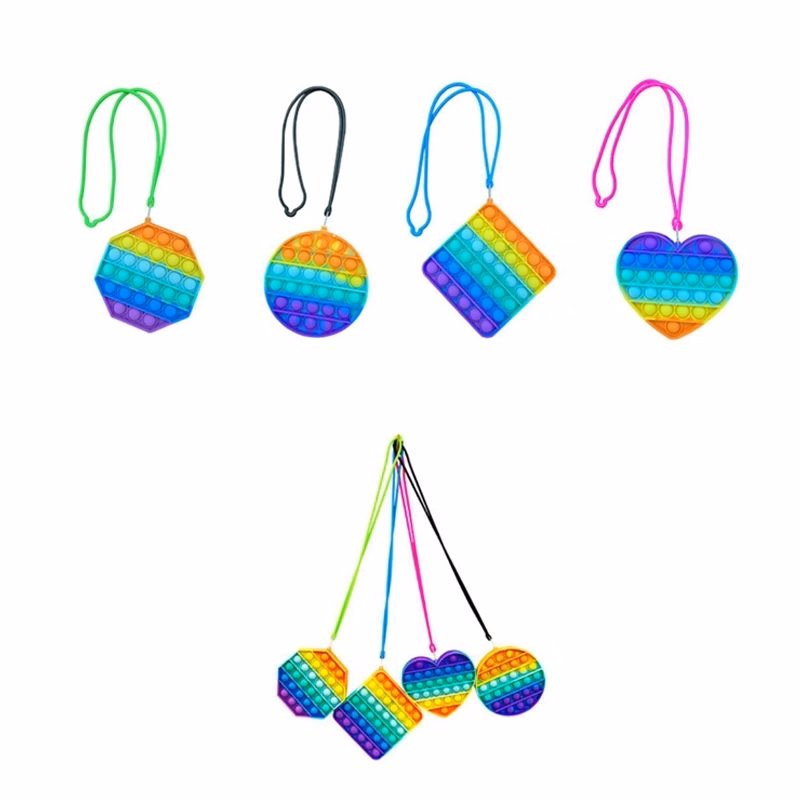 Push Bubble Fidget Sensory Toy With Lanyard