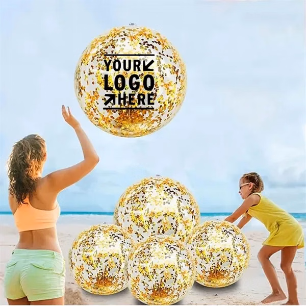 Custom 16 and 24 Inch Inflatable Beach Balls 6 Panel Design — Summer Event Promotion