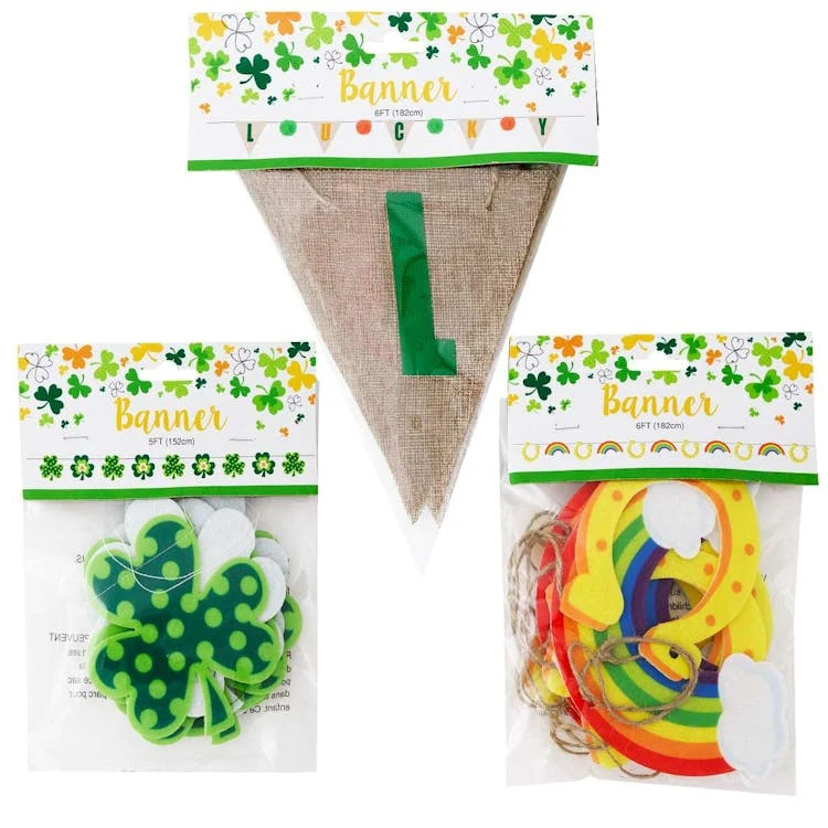 St. Patrick's Day Banner Three Assorted 1