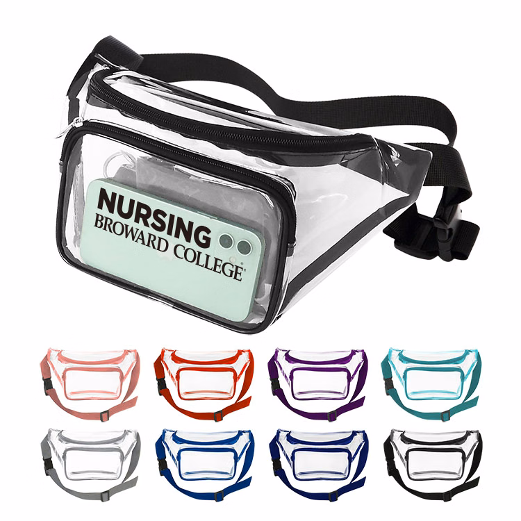 Clear Heavy Vinyl Fanny Pack w/ Two Zipper Pockets