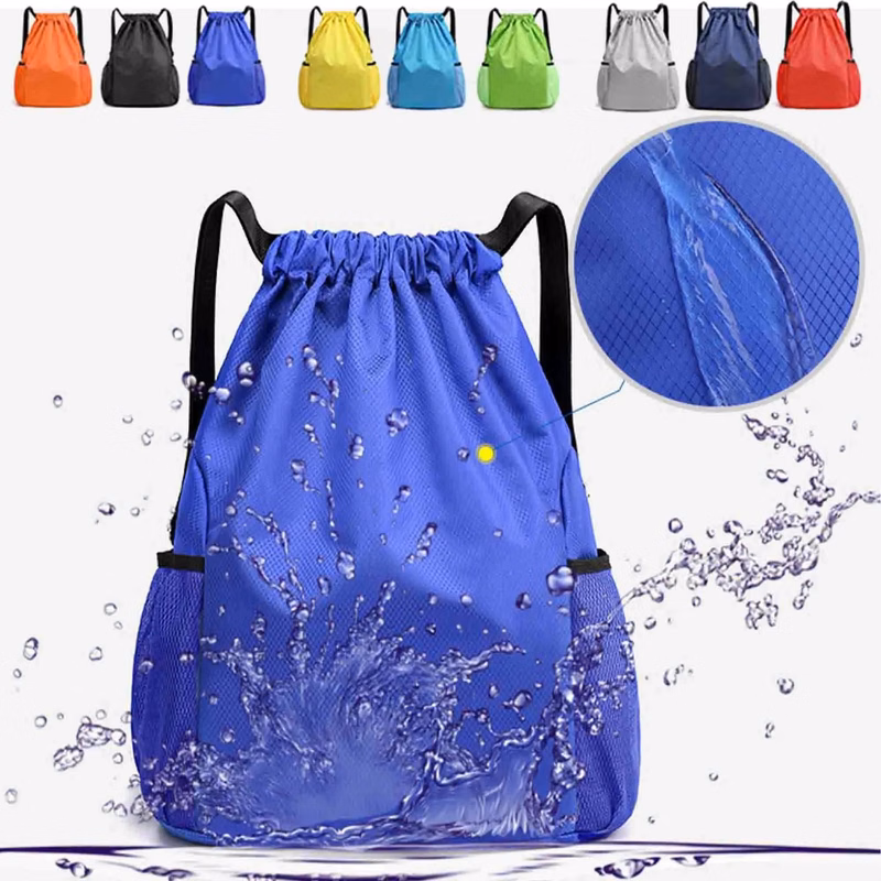 Waterproof Mesh Pocket Drawstring Backpack