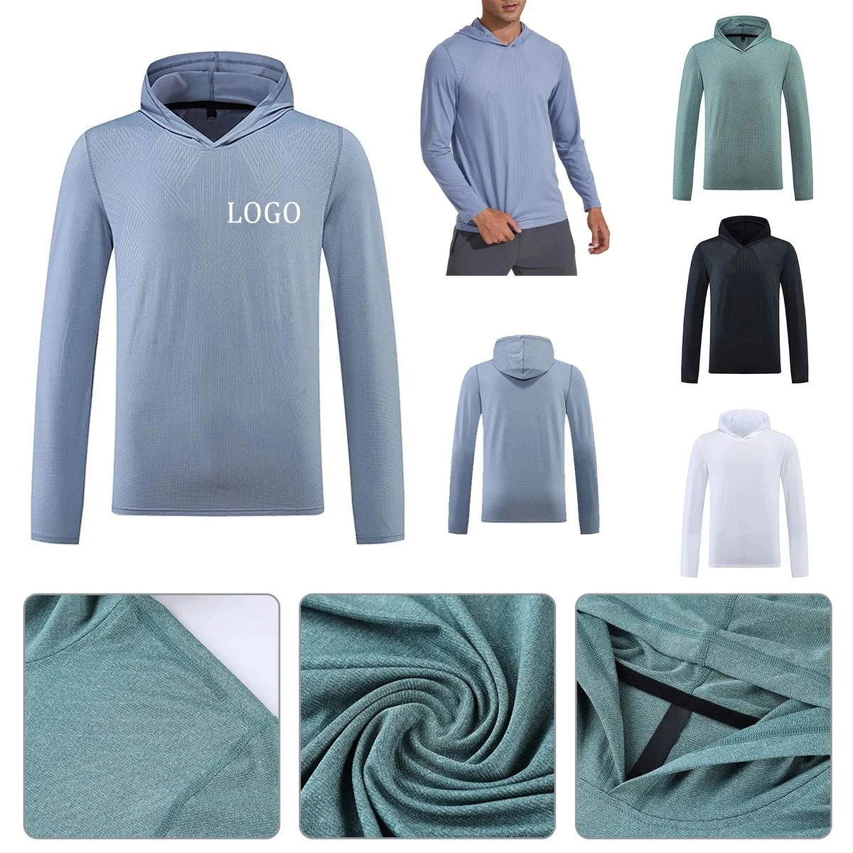 Hooded Long Sleeve T Shirt Outdoor Fitness Wear 1