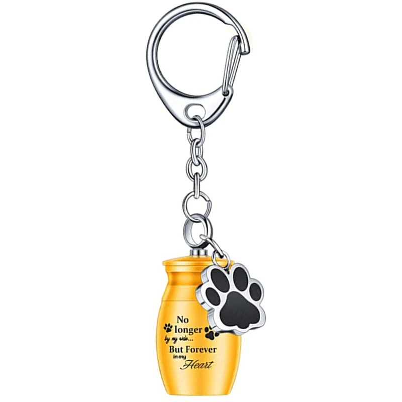 Alloy pet urn keychain minimalist dog paw pendant accessory 1