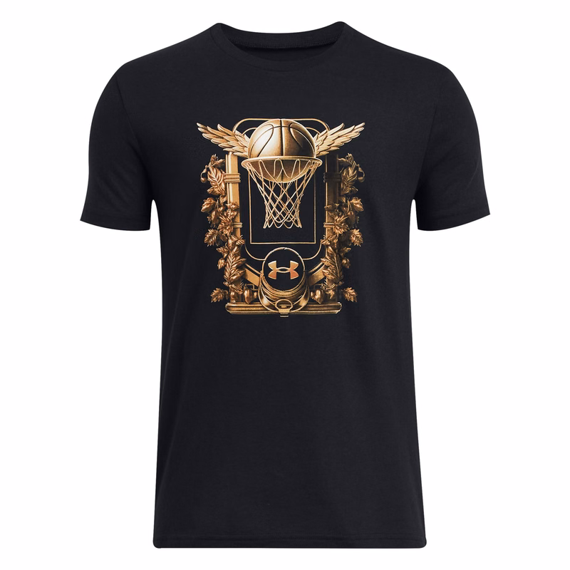 UA Basketball Hoop Crest Boys' Short Sleeve