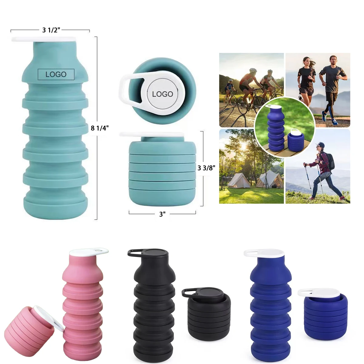 20Oz Foldable Portable Silicone Water Cup 1